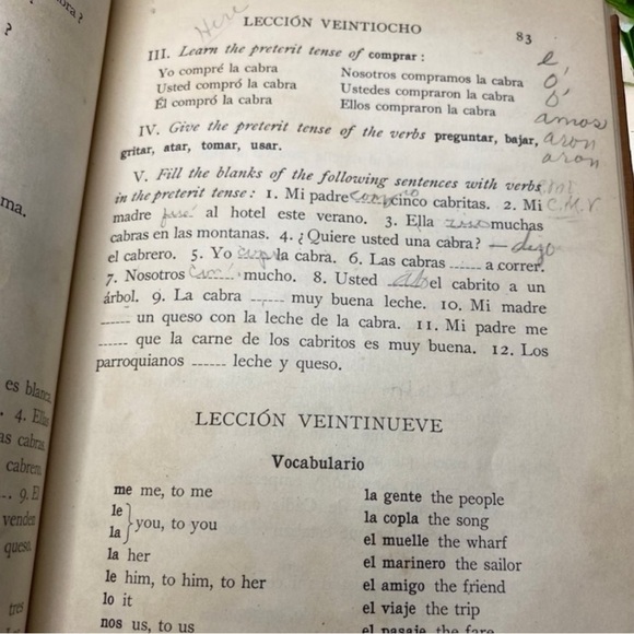 ANTIQUE Book - Primeras Lecciones De Español 1918 - Vintage Spanish Primer - Picture 9 of 13